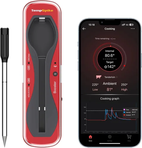 Vista 9 de ThermoPro TempSpike - Termómetro inalámbrico digital para carne de 500 pies, termómetro de carne Bluetooth inalámbrico para res, cordero, pollo