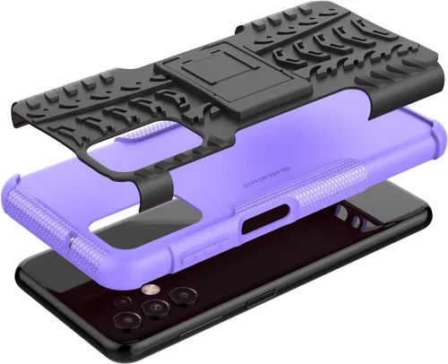 Vista 4 de Asuwish Funda de teléfono para Samsung Galaxy A13 4G con protector de pantalla de vidrio templado y soporte delgado, funda protectora híbrida