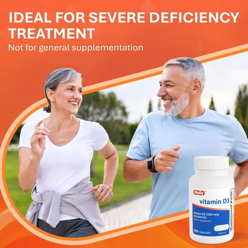 Vista 5 de Rugby Vitamina D3 50,000 UI (1250 mcg) - Suplemento de vitamina D de alta potencia para huesos, dientes e inmunidad, 100 cápsulas