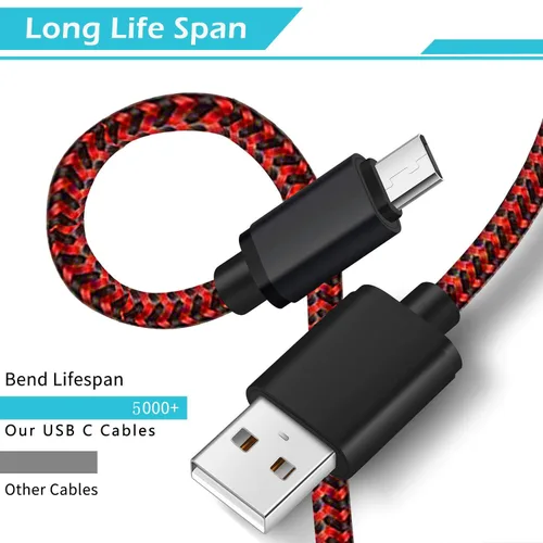 Vista 4 de AOSOK Cable de carga para controlador PS4, cable de carga de 6 pies de largo para Playstation 4 cargadorPS4 SlimPro controladores inalámbricosXbox