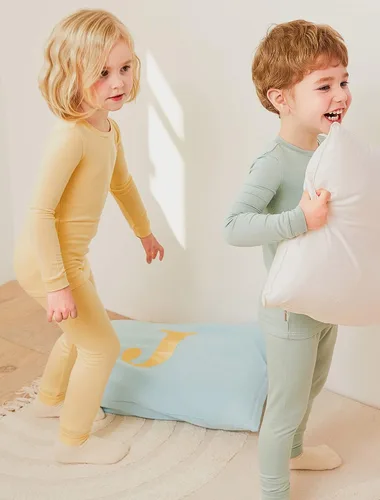 Vista 5 de mollimelli friends Conjunto de pijama de modal de 2 a 15 años, ajuste cómodo, sólido, para niños, adolescentes, niñas y niños
