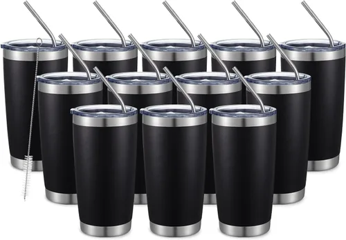 Vista 27 de COMOOO Vaso Térmico de 20 onzas al por Mayor con Aislamiento al Vacío de Doble Pared, Taza de Viaje de Acero Inoxidable con Tapa y Pajita