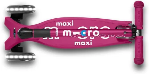 Vista 7 de Micro Kickboard – Maxi Deluxe plegable LED – Triciclo, inclinarse para dirigir, plegable para llevar – Micro patinete suizo diseñado para niños