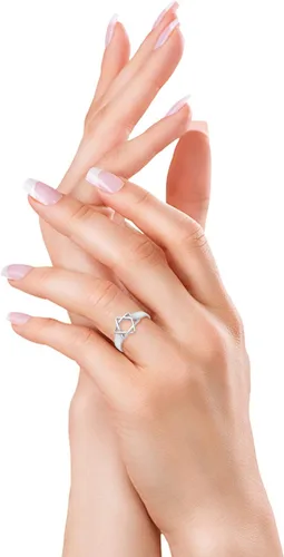 Vista 5 de Blue Apple Co. Anillo de estrella judía de plata de ley 925 con estrella de David Judaism
