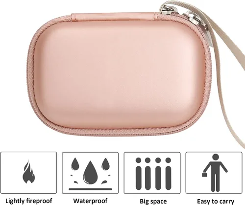 Vista 4 de khanka Estuche rígido de viaje compatible con la máquina etiquetadora MakeID, solo funda Rosado