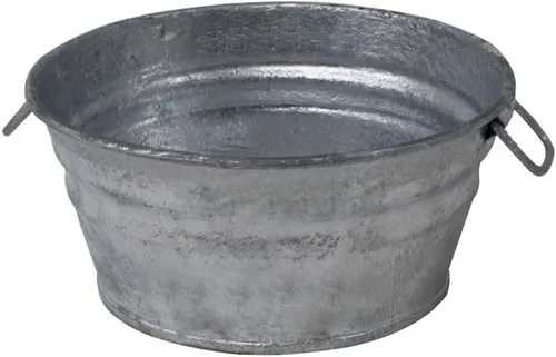 Vista 2 de Behrens 101LFT 1 Qt. Tina Baja Plana de Acero Galvanizado en Caliente, Plateado