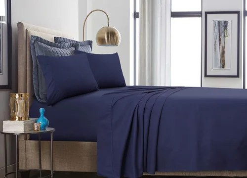 Vista 3 de Tribeca Living Par de almohadas de algodón percal de 500 hilos, estándar, gris