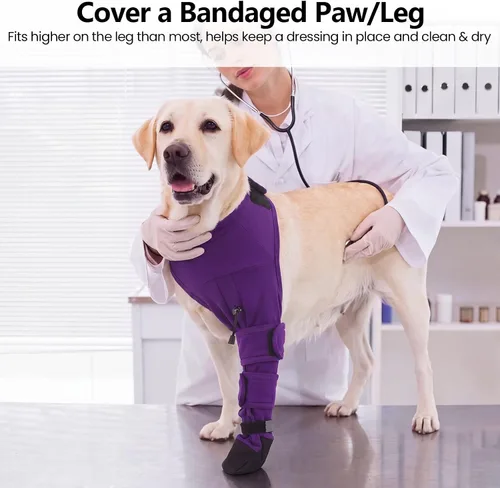 Vista 4 de ROZKITCH Protector de heridas de patas de perro, protectores de patas de Púrpura