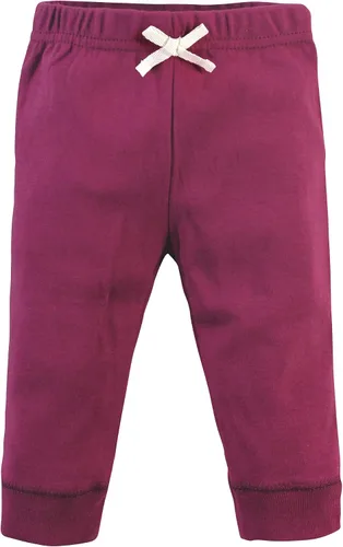 Vista 3 de Touched by Nature - Pantalones de algodón orgánico para bebé, unisex, pantalones de algodón orgánico, 2T, Rosa Borgoña