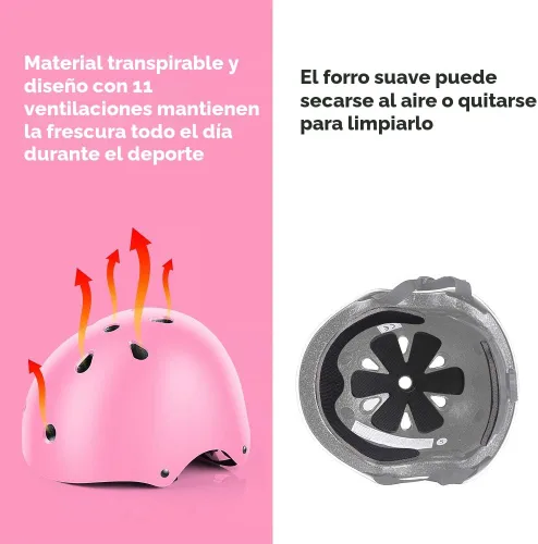 Vista 5 de DaCool Juego de casco de bicicleta para niños, rodilleras para patineta, coderas, muñequeras ajustables para niños de 3 a 10 años