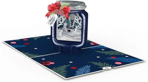 Vista 4 de Lovepop Tarro navideño – Tarjeta de Navidad emergente – Tarjeta de felicitación festiva 3D hecha a mano – Saludo especial de invierno conmovedor, 5