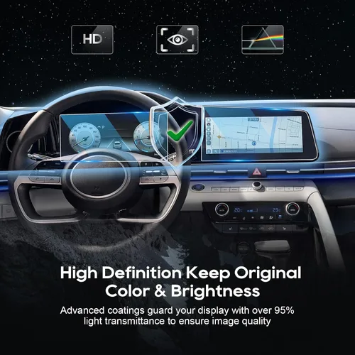 Vista 6 de LFOTPP Protector de pantalla para H*yundai Elantra 2021-2024 [N Line/Limited/N/2024 SEL/SE] Protector de pantalla de navegación de 10.25 pulgadas