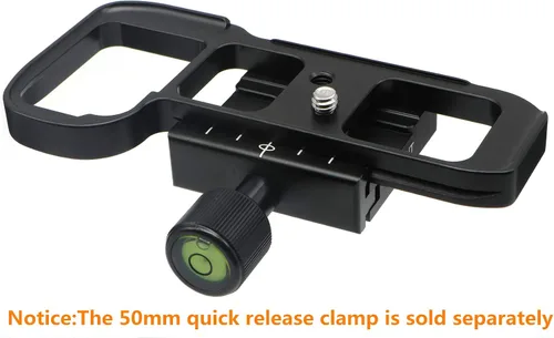Vista 6 de Hand Grip - Placa base de metal de liberación rápida para Sony A7M3 A7III A7RIII A7R3 A9 con tornillo de 1/4 pulgadas y llave hexagonal, color negro