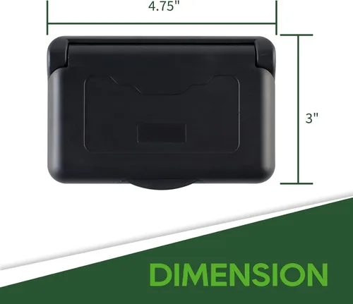 Vista 4 de RVGUARD Cubierta de receptáculo resistente a la intemperie con muelle para RV en negro (incluye receptáculo)