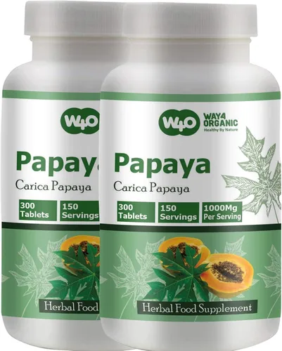 Vista 9 de Cápsulas de extracto de hoja de papaya (tabletas) - 300 píldoras, 150 porciones, 1000 mg, apoya la inmunidad plaquetaria y la digestión