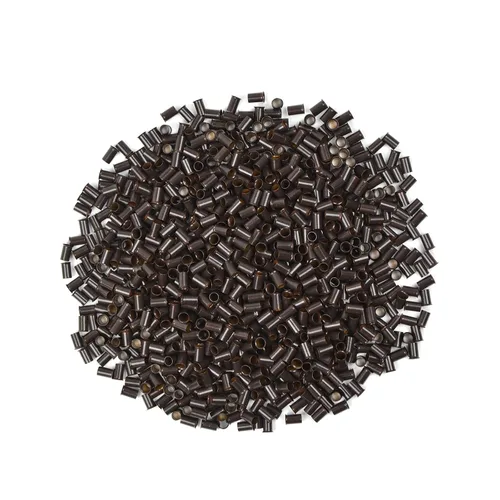 Vista 13 de 200 piezas de 0.134 in de microanillos de eslabones de cuentas de cobre sin silicona para extensiones de cabello (negro)