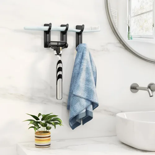 Vista 6 de pickpiff Ganchos adhesivos de pared para colgar en la puerta, gancho de metal para colgar toallas, bolso, bata, mochila, chaqueta, ropa, para baño
