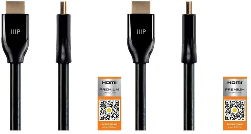 Vista 4 de Monoprice cable HDMI de alta velocidad premium, certificado 6 patas Negro