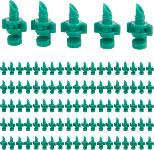 Vista 8 de 100 boquillas de riego de 90 grados, rociadores para sistema de riego de jardín, refracción con micropulverizador automatizando goteros