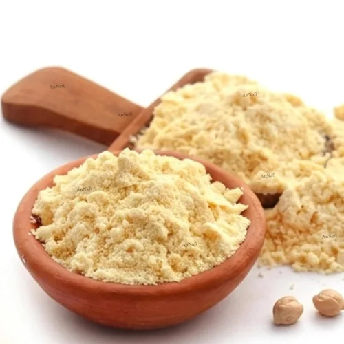 Vista 2 de AnNafi® Besan Harina Harina de garbanzo/garbanzo indio Natural orgánico alto en proteínas, vegano, sin gluten, sin OMG, Kadalai Paruppu/Garbanzo