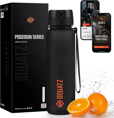 Vista 10 de SQUATZ Poseidon Series - Botella de agua deportiva de 78 onzas – Botella de agua deportiva de gran volumen de boca ancha para gimnasio, con hebilla