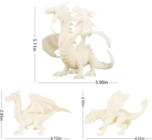 Vista 4 de Ferthor Fun Dragon Toys Kit de pintura de dragón, juego de manualidades para niños con juguete educativo de 13 colores para pintar tu propio regalo