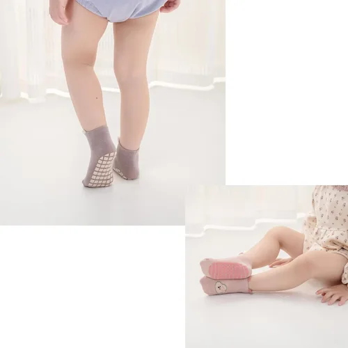 Vista 3 de Yeshsore - Calcetines para bebé con agarres, calcetines antideslizantes para niños pequeños, 5 pares