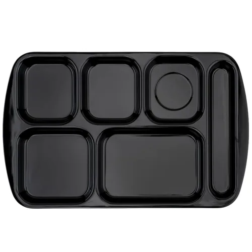 Vista 27 de G.E.T. Bandeja escolar para cafetería con 6 compartimentos, para zurdos, 10 x 14 pulgadas, verde bosque (paquete de 4)