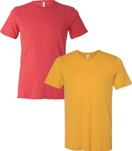 Vista 150 de Bella Canvas 3413c para hombre (1) Triblend verde + (1) Triblend rojo