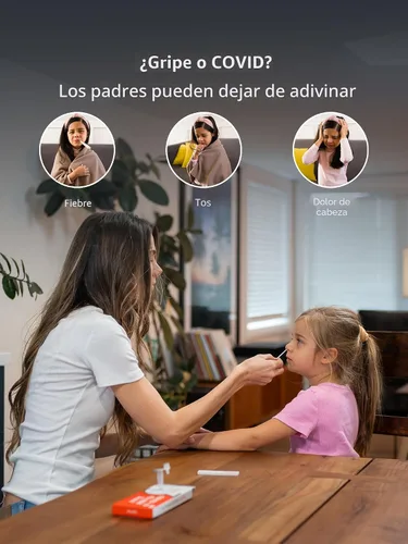 Vista 3 de iHealth COVID-19, prueba rápida de antígeno 3 en 1 de la gripe A & B, resultados en 15 minutos, prueba casera OTC autorizada por la FDA para gripe