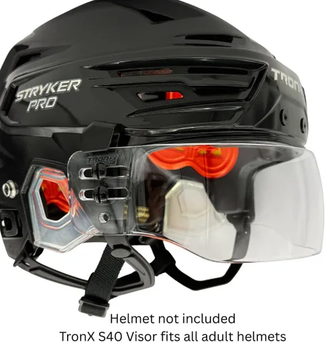 Vista 5 de TronX Casco de hockey de corte ventilado S40 Visera transparente (antiarañazos/antivaho) Certificado CE