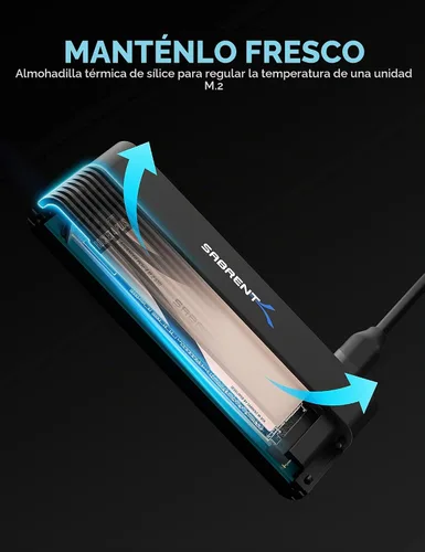 Vista 6 de SABRENT USB-C M.2 NVMe + 2.5/3.5in SATA SSD/HDD Adapter (DS-UCMH)