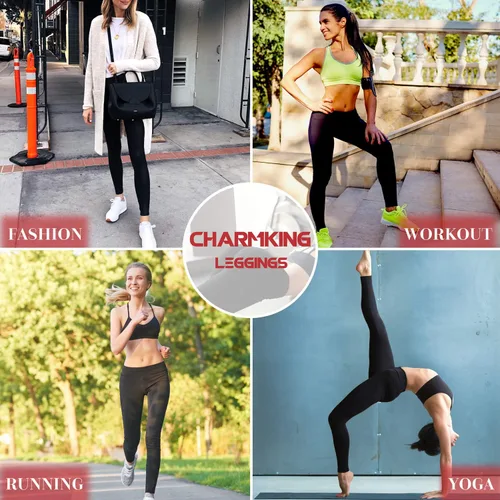 Vista 4 de Leggings con forro polar para mujer, paquete de 3 leggings de cintura alta cepillados, ultra suaves, cálidos, elásticos y adelgazantes