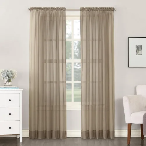 Vista 8 de No. 918 Emily Panel de cortina de gasa transparente Gris antracita