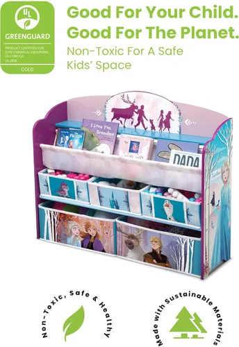 Vista 4 de Delta Children Organizador de libros y juguetes de lujo, Disney Frozen II