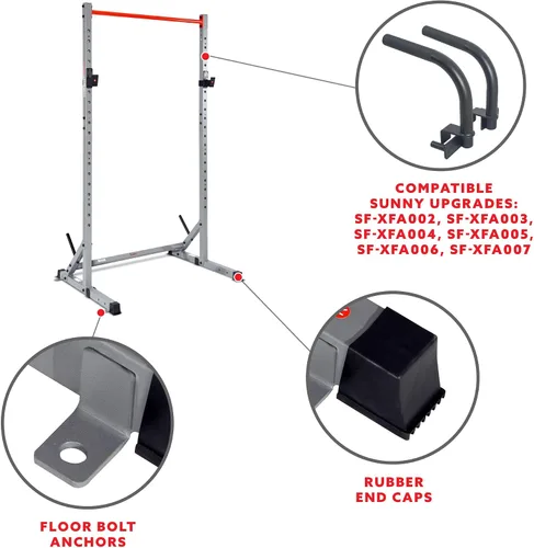 Vista 4 de Sunny Health & Fitness Multifunctional Strength Training Home Gym – Complete Workout Equipment with Training Attachments, Optional Squat Stand