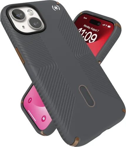Vista 8 de Speck Funda MagSafe para iPhone 15, protección contra caídas y cámara, ClickLock antideslizante, compatible con carga inalámbrica, se adapta a todos