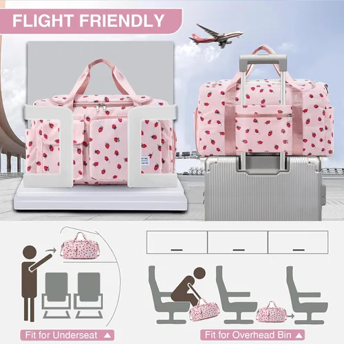 Vista 136 de Pequeña bolsa de gimnasio para mujer, bolsa de viaje con compartimento para zapatos