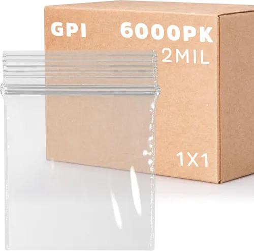 Vista 45 de GPI - Bolsas pequeñas con cremallera de 1 x 1 pulgada, bolsas de plástico transparente con cierre para joyas, 2 mil de grosor, con cierre superior