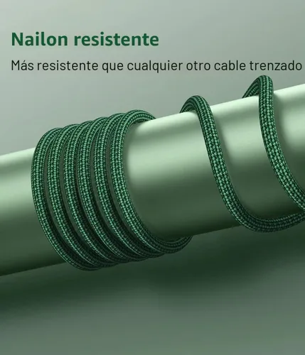 Vista 7 de Cable USB C a Lightning certificado por Apple, paquete de 2 cables rápidos Verde