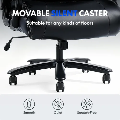 Vista 8 de FLEXISPOT Silla de oficina grande y alta de 500 libras para personas pesadas, silla de computadora de respaldo alto resistente con reposabrazos