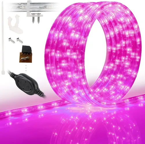 Vista 14 de Cuerda de luces LED de 10 pies, permanente, impermeable, conectable, flexible, con tubo de PVC transparente, certificado ETL, iluminación festiva