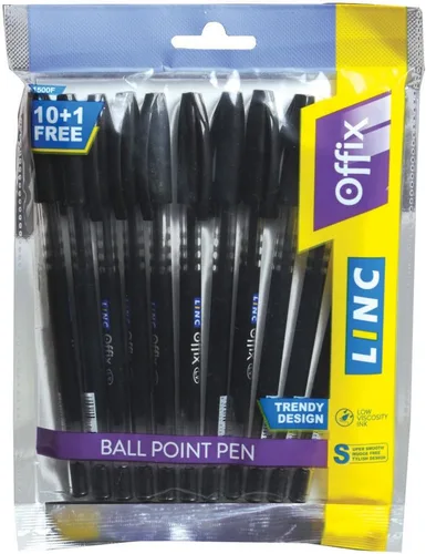 Vista 16 de linc Offix Bolígrafo [azul] - Paquete de 50 unidades, punta lisa de 0.00 pulgadas, tinta de baja viscosidad para escritura constante sin saltos