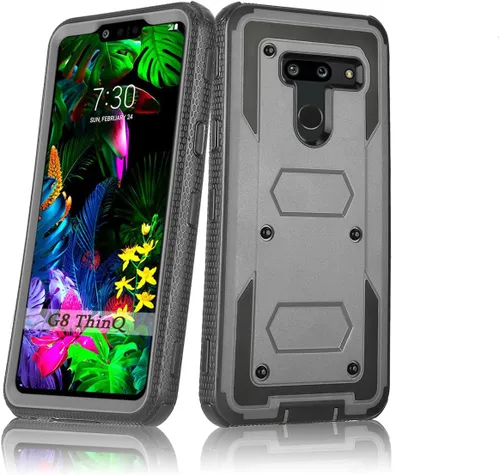 Vista 8 de Asuwish Funda de teléfono para LG G8 ThinQ, híbrida, resistente, a prueba de golpes, a prueba de caídas, cuerpo completo, resistente, teléfono