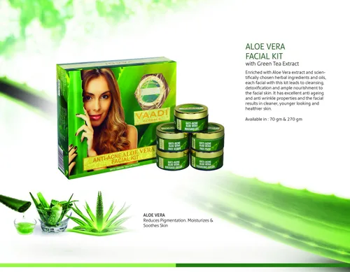 Vista 3 de Vaadi Herbals Kit facial anti acné aloe vera con extracto de té verde, 9.52 oz