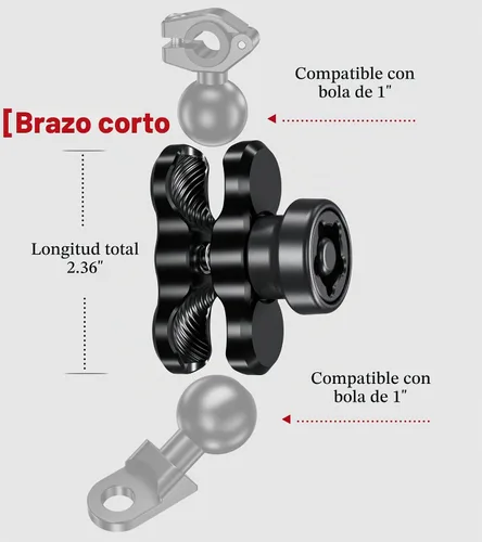 Vista 4 de BRCOVAN - Brazo de doble enchufe de aleación de aluminio antirrobo (brazo corto)