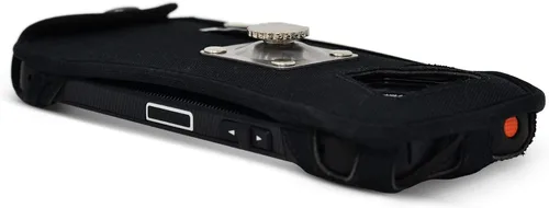 Vista 6 de TurtleBack Funda ajustada diseñada para Kyocera DuraForce Ultra 5G de nailon negro resistente con clip de cinturón de metal giratorio y romántico