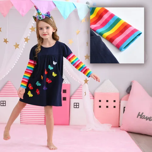 Vista 3 de VIKITA - Vestidos de invierno para niñas, de manga larga, ropa escolar para niñas de 2 a 12 años Alh5805
