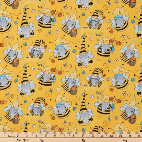 Vista 8 de Hobby Lobby Bee Gnomes - Tela de algodón calicó, 1 yarda Tela precortada para ropa, artículos para el hogar y accesorios