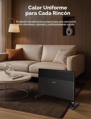 Vista 4 de Ballu - Calentador de panel de convección, calentador de espacio de 1500 W para habitación grande de uso interior con termostato programable
